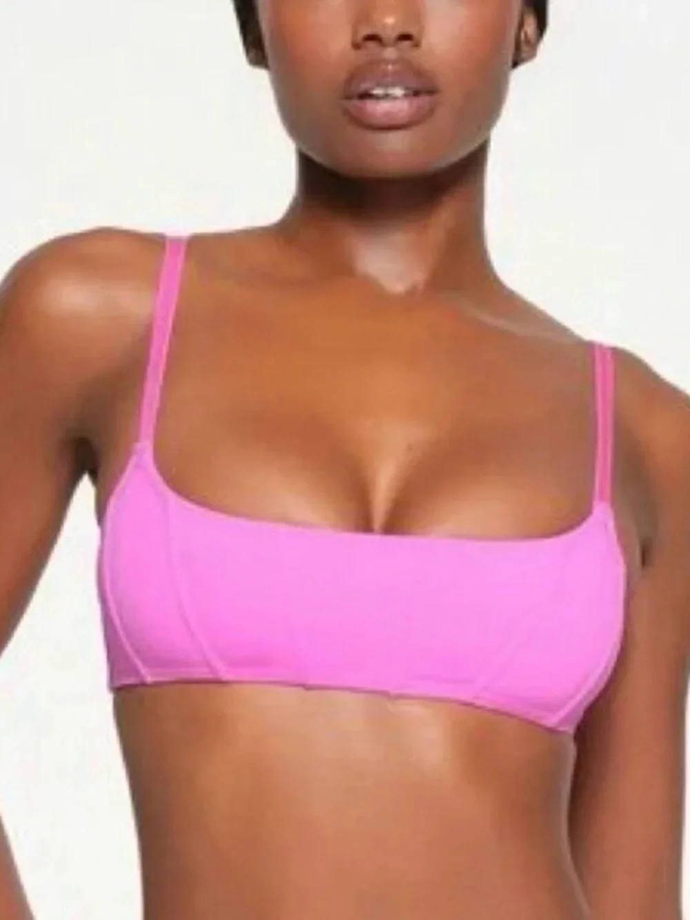 Women's Pink Square-Neck Bralette